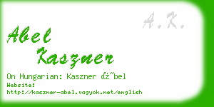 abel kaszner business card